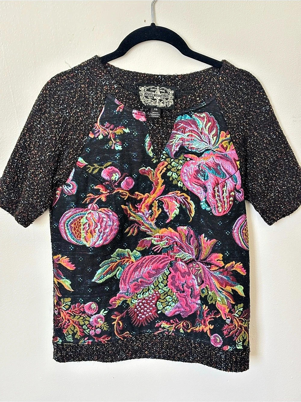 Anthropologie  Floral Short Sleeve Top Size XS Like New